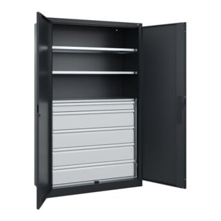 C+P Schwerlastschrank Acurado Pro 1950 x 1200 x 500 mm schwarzgrau