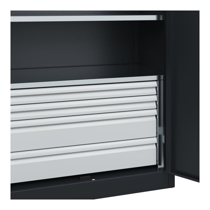 C+P Schwerlastschrank Acurado Pro 1950 x 1200 x 500 mm schwarzgrau