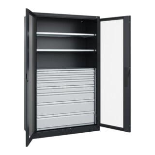 C+P Schwerlastschrank Acurado Pro 1950 x 1200 x 500 mm schwarzgrau