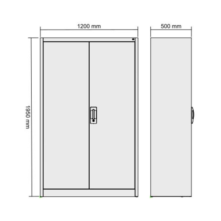 C+P Schwerlastschrank Acurado Pro 1950 x 1200 x 500 mm schwarzgrau