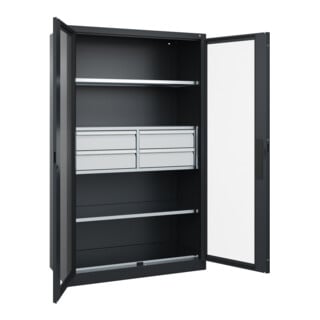 C+P Schwerlastschrank Acurado Pro 1950 x 1200 x 500 mm schwarzgrau