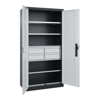 C+P Schwerlastschrank Acurado Pro 1950 x 1200 x 500 mm schwarzgrau/lichtgrau