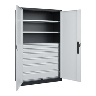C+P Schwerlastschrank Acurado Pro 1950 x 1200 x 500mm 7021/7035