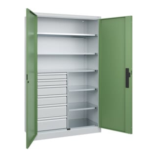 C+P Schwerlastschrank Acurado Pro 1950 x 1200 x 500mm 7035/6011