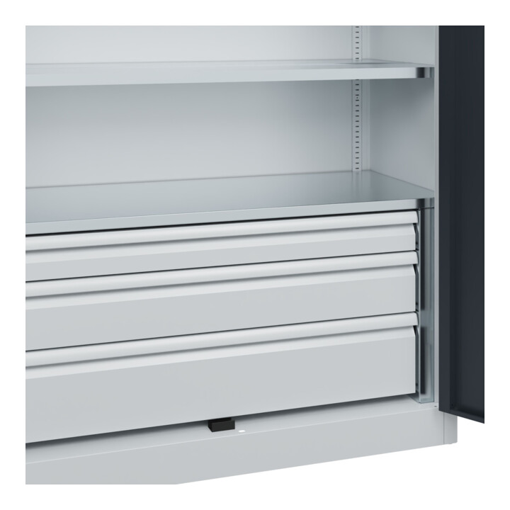 C+P Schwerlastschrank Acurado Pro 1950 x 1200 x 500mm 7035/7016
