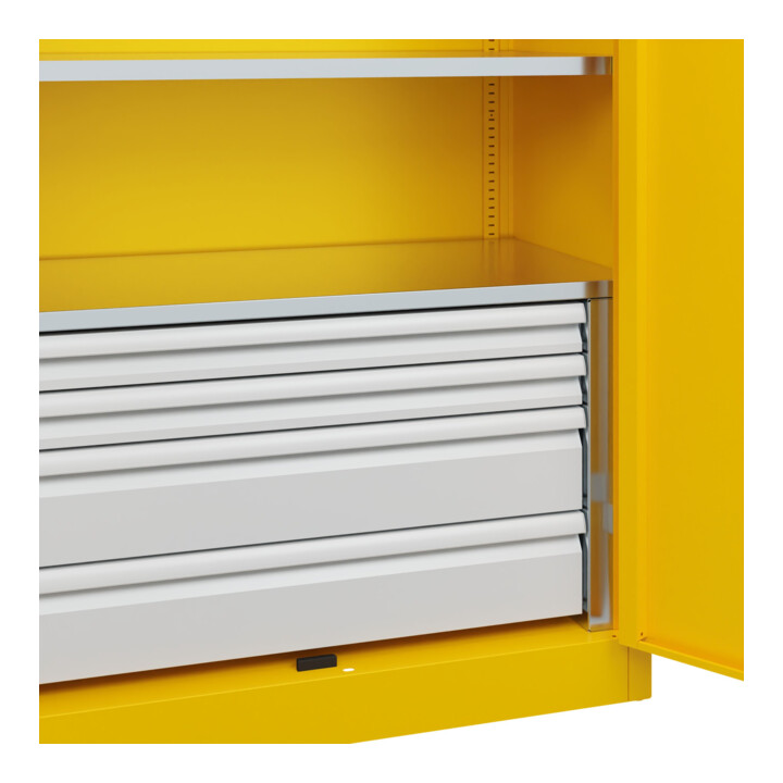 C+P Schwerlastschrank Acurado Pro 1950 x 1200 x 500mm mit Schubladen
