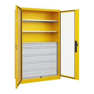 C+P Schwerlastschrank Acurado Pro 1950 x 1200 x 500mm mit Schubladen