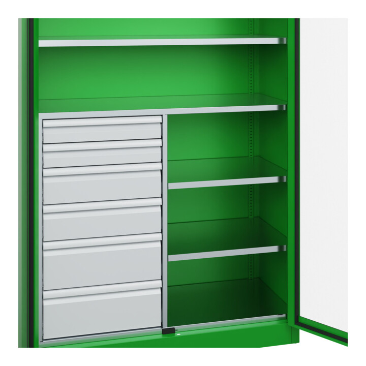 C+P Schwerlastschrank Acurado Pro 1950 x 1200 x 500mm mit Schubladen