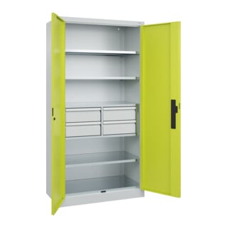 C+P Schwerlastschrank Acurado Pro 1950 x 1200 x 500mm mit Schubladen