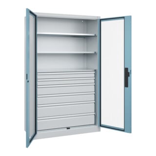 C+P Schwerlastschrank Acurado Pro 1950 x 1200 x 500mm mit Schubladen