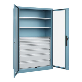 C+P Schwerlastschrank Acurado Pro 1950 x 1200 x 500mm mit Schubladen