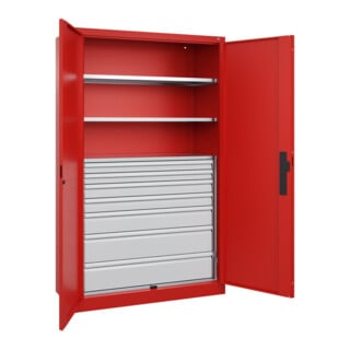 C+P Schwerlastschrank Acurado Pro 1950 x 1200 x 500mm rot