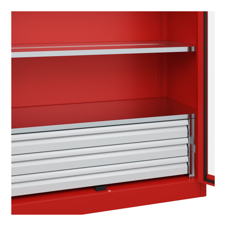 C+P Schwerlastschrank Acurado Pro 1950 x 1200 x 500mm rot