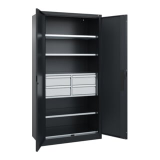 C+P Schwerlastschrank Acurado Pro 1950 x 1200 x 500mm schwarzgrau