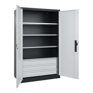 C+P Schwerlastschrank Acurado Pro 1950 x 1200 x 600 mm 7021/7035