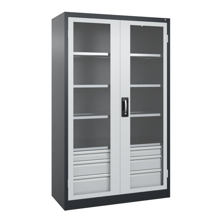 C+P Schwerlastschrank Acurado Pro 1950 x 1200 x 600 mm 7021/7035