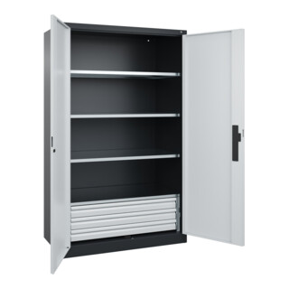 C+P Schwerlastschrank Acurado Pro 1950 x 1200 x 600 mm 7021/7035