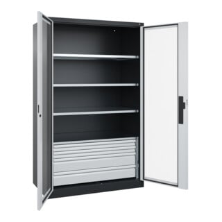 C+P Schwerlastschrank Acurado Pro 1950 x 1200 x 600 mm 7021/7035