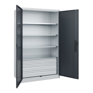 C+P Schwerlastschrank Acurado Pro 1950 x 1200 x 600 mm 7035/7016