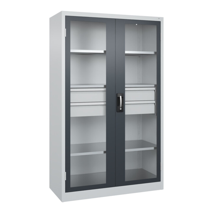 C+P Schwerlastschrank Acurado Pro 1950 x 1200 x 600 mm 7035/7016