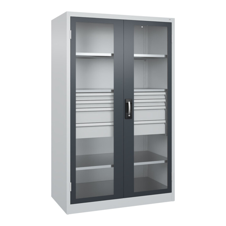 C+P Schwerlastschrank Acurado Pro 1950 x 1200 x 600 mm 7035/7016