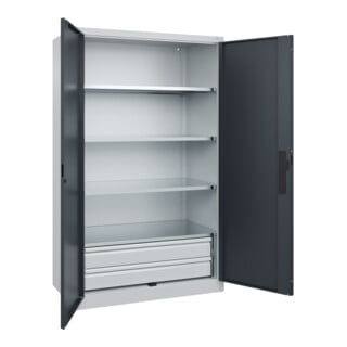 C+P Schwerlastschrank Acurado Pro 1950 x 1200 x 600 mm 7035/7016