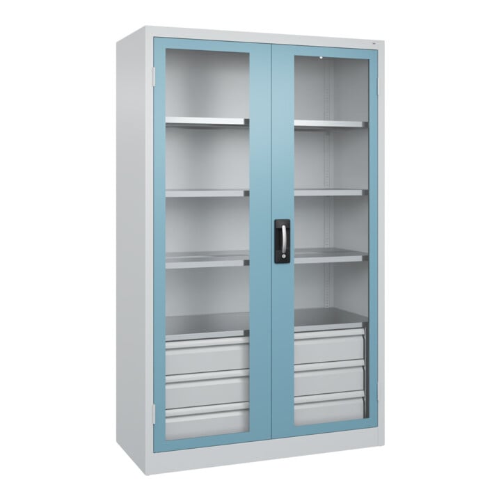 C+P Schwerlastschrank Acurado Pro 1950 x 1200 x 600 mm lichtgrau