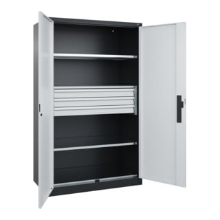 C+P Schwerlastschrank Acurado Pro 1950 x 1200 x 600 mm schwarz/grau