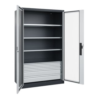 C+P Schwerlastschrank Acurado Pro 1950 x 1200 x 600mm 7016/7035