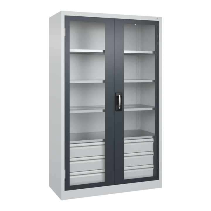 C+P Schwerlastschrank Acurado Pro 1950 x 1200 x 600mm 7035/7016