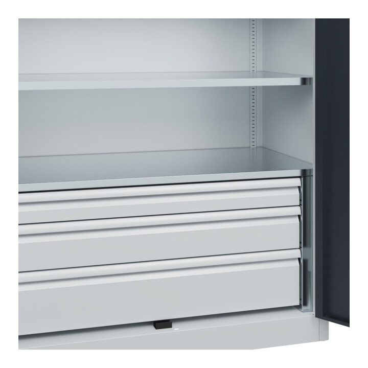 C+P Schwerlastschrank Acurado Pro 1950 x 1200 x 600mm 7035/7016