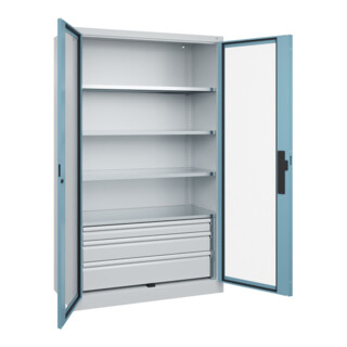 C+P Schwerlastschrank Acurado Pro 1950 x 1200 x 600mm mit Schubladen