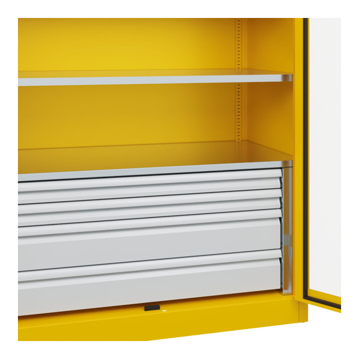 C+P Schwerlastschrank Acurado Pro 1950 x 1200 x 600mm mit Schubladen