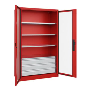 C+P Schwerlastschrank Acurado Pro 1950 x 1200 x 600mm rot