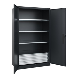 C+P Schwerlastschrank Acurado Pro 1950 x 1200 x 600mm schwarzgrau