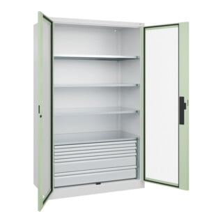 C+P Schwerlastschrank Acurado Pro 1950 x 1200 x 600mm weiß/weißgrün