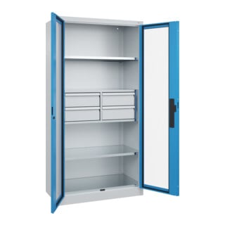 C+P Schwerlastschrank Acurado Pro mit Schubladen 1950 x 1000 x 500 mm 7035/5012