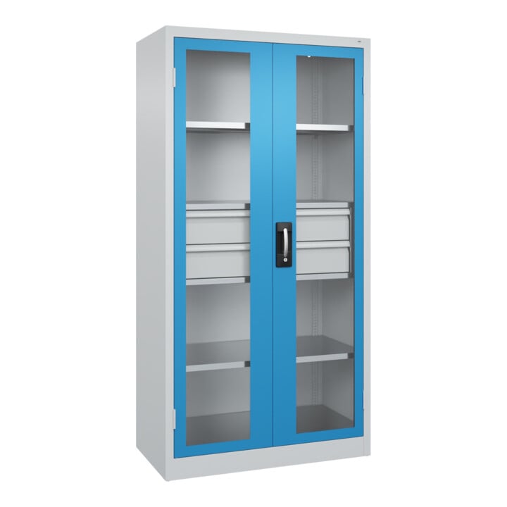 C+P Schwerlastschrank Acurado Pro mit Schubladen 1950 x 1000 x 500 mm 7035/5012
