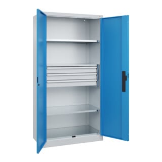 C+P Schwerlastschrank Acurado Pro mit Schubladen 1950 x 1000 x 500 mm 7035/5012