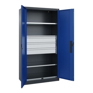C+P Schwerlastschrank Acurado Pro mit Schubladen 1950 x 1000 x 500mm 7016/5010