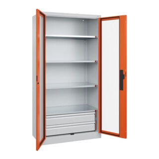 C+P Schwerlastschrank Acurado Pro mit Schubladen 1950 x 1000 x 500mm 7035/2004