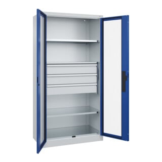 C+P Schwerlastschrank Acurado Pro mit Schubladen 1950 x 1000 x 500mm 7035/5010