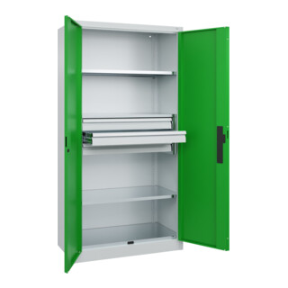 C+P Schwerlastschrank Acurado Pro mit Schubladen 1950 x 1000 x 500mm 7035/6037