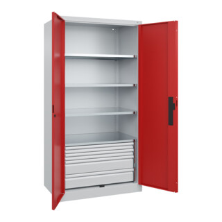 C+P Schwerlastschrank Acurado Pro mit Schubladen 1950 x 1000 x 600 mm 7035/3000