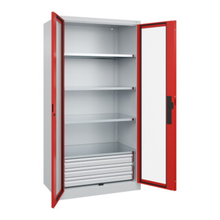 C+P Schwerlastschrank Acurado Pro mit Schubladen 1950 x 1000 x 600 mm 7035/3020