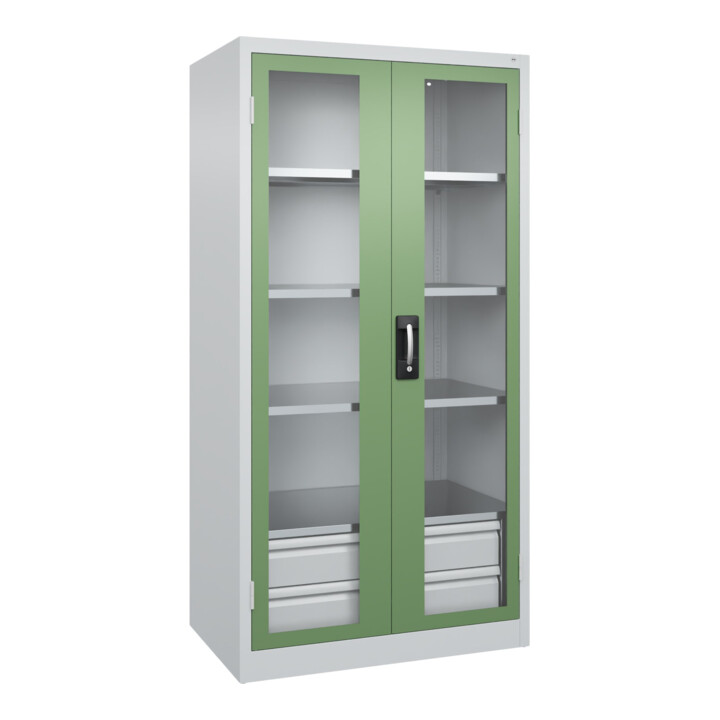 C+P Schwerlastschrank Acurado Pro mit Schubladen 1950 x 1000 x 600 mm 7035/6011