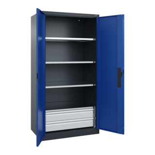 C+P Schwerlastschrank Acurado Pro mit Schubladen 1950 x 1000 x 600mm 7016/5010