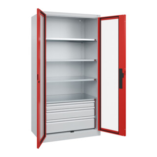 C+P Schwerlastschrank Acurado Pro mit Schubladen 1950 x 1000 x 600mm 7035/3020