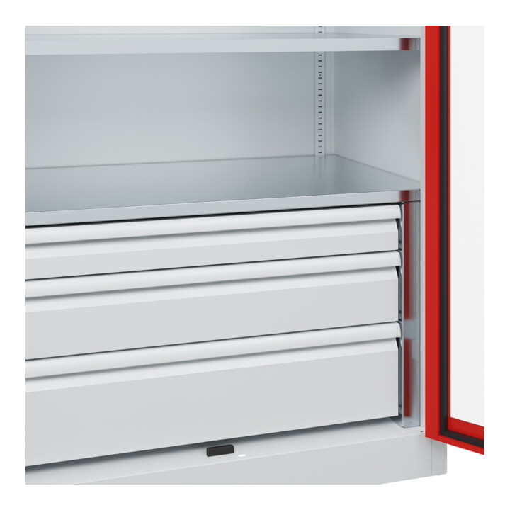 C+P Schwerlastschrank Acurado Pro mit Schubladen 1950 x 1000 x 600mm 7035/3020