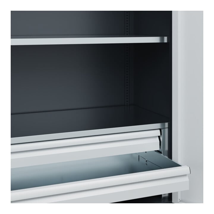 C+P Schwerlastschrank Acurado Pro mit Schubladen 1950 x 1200 x 500mm 7016/7035